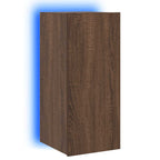 Mobile TV a Parete con Luci LED Rovere Marrone 30,5x35x70 cm