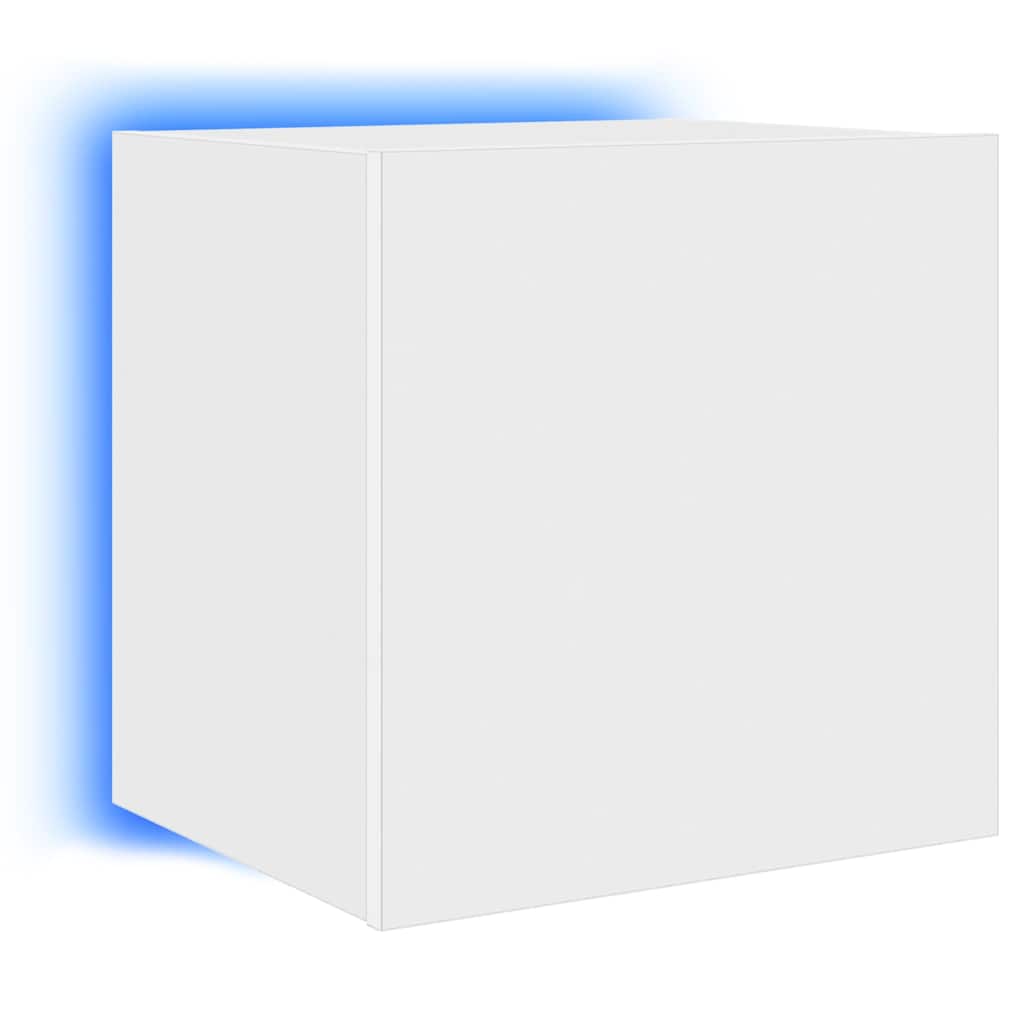 Mobile TV a Parete con Luci LED Bianco 40,5x35x40 cm