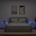 Mobili TV a Parete con Luci LED 2pz Bianchi 40,5x35x40 cm