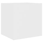 Mobili TV a Parete con Luci LED 2pz Bianchi 40,5x35x40 cm