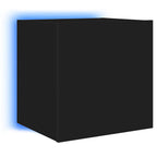 Mobile TV a Parete con Luci LED Nero 40,5x35x40 cm