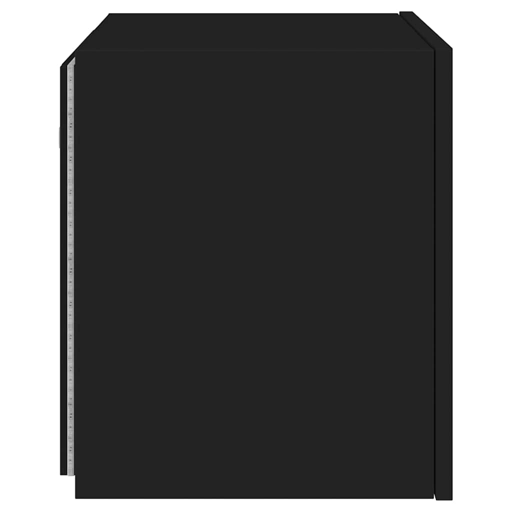 Mobili TV a Parete con Luci LED 2pz Neri 40,5x35x40 cm