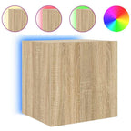 Mobile TV a Parete con Luci LED Rovere Sonoma 40,5x35x40 cm