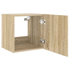 Mobile TV a Parete con Luci LED Rovere Sonoma 40,5x35x40 cm