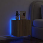 Mobile TV a Parete con Luci LED Rovere Sonoma 40,5x35x40 cm