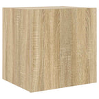 Mobili TV a Parete con Luci LED 2pz Rovere Sonoma 40,5x35x40 cm