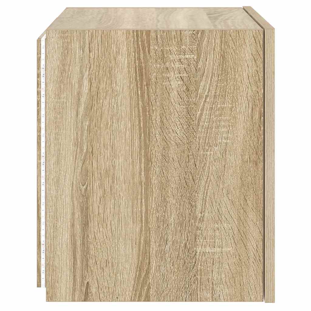 Mobili TV a Parete con Luci LED 2pz Rovere Sonoma 40,5x35x40 cm
