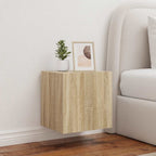 Mobili TV a Parete con Luci LED 2pz Rovere Sonoma 40,5x35x40 cm