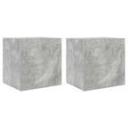 Mobili TV a Parete con Luci LED 2pz Grigio Cemento 40,5x35x40cm