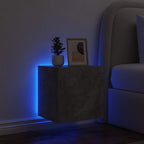Mobili TV a Parete con Luci LED 2pz Grigio Cemento 40,5x35x40cm