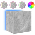 Mobili TV a Parete con Luci LED 2pz Grigio Cemento 40,5x35x40cm