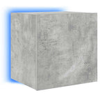 Mobili TV a Parete con Luci LED 2pz Grigio Cemento 40,5x35x40cm