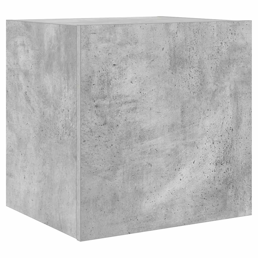 Mobili TV a Parete con Luci LED 2pz Grigio Cemento 40,5x35x40cm