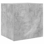 Mobili TV a Parete con Luci LED 2pz Grigio Cemento 40,5x35x40cm