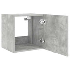 Mobili TV a Parete con Luci LED 2pz Grigio Cemento 40,5x35x40cm