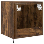 Mobile TV a Parete con Luci LED Rovere Fumo 40,5x35x40 cm