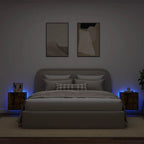 Mobili TV a Parete con Luci LED 2pz Rovere Fumo 40,5x35x40 cm
