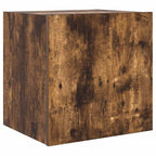 Mobili TV a Parete con Luci LED 2pz Rovere Fumo 40,5x35x40 cm