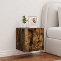 Mobili TV a Parete con Luci LED 2pz Rovere Fumo 40,5x35x40 cm