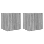 Mobili TV a Parete con Luci LED 2pz Grigio Sonoma 40,5x35x40 cm