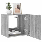 Mobili TV a Parete con Luci LED 2pz Grigio Sonoma 40,5x35x40 cm