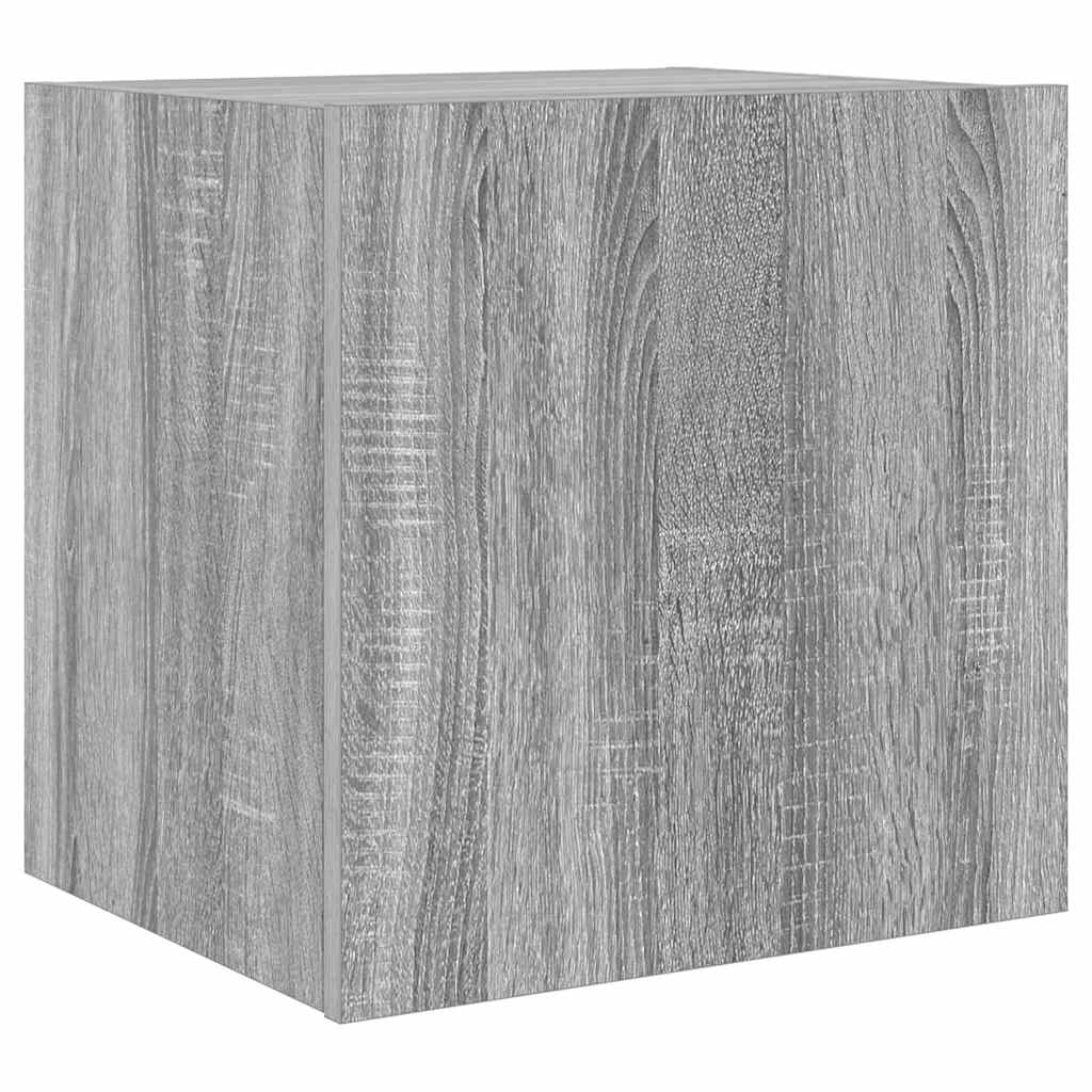 Mobili TV a Parete con Luci LED 2pz Grigio Sonoma 40,5x35x40 cm