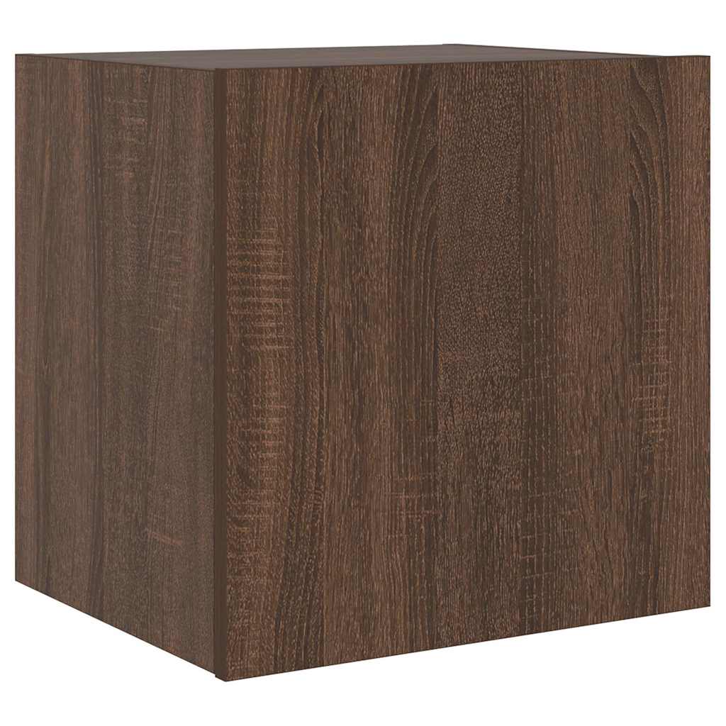 Mobile TV a Parete con Luci LED Rovere Marrone 40,5x35x40 cm