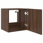 Mobile TV a Parete con Luci LED Rovere Marrone 40,5x35x40 cm