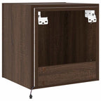Mobile TV a Parete con Luci LED Rovere Marrone 40,5x35x40 cm