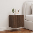 Mobile TV a Parete con Luci LED Rovere Marrone 40,5x35x40 cm