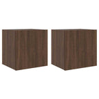 Mobili TV a Parete con Luci LED 2pz Rovere Marrone 40,5x35x40cm