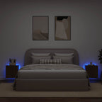 Mobili TV a Parete con Luci LED 2pz Rovere Marrone 40,5x35x40cm