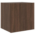 Mobili TV a Parete con Luci LED 2pz Rovere Marrone 40,5x35x40cm