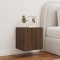 Mobili TV a Parete con Luci LED 2pz Rovere Marrone 40,5x35x40cm