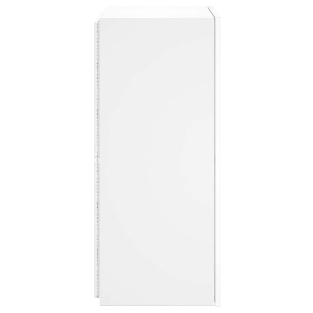 Mobile TV a Parete con Luci LED Bianco 40,5x35x80 cm