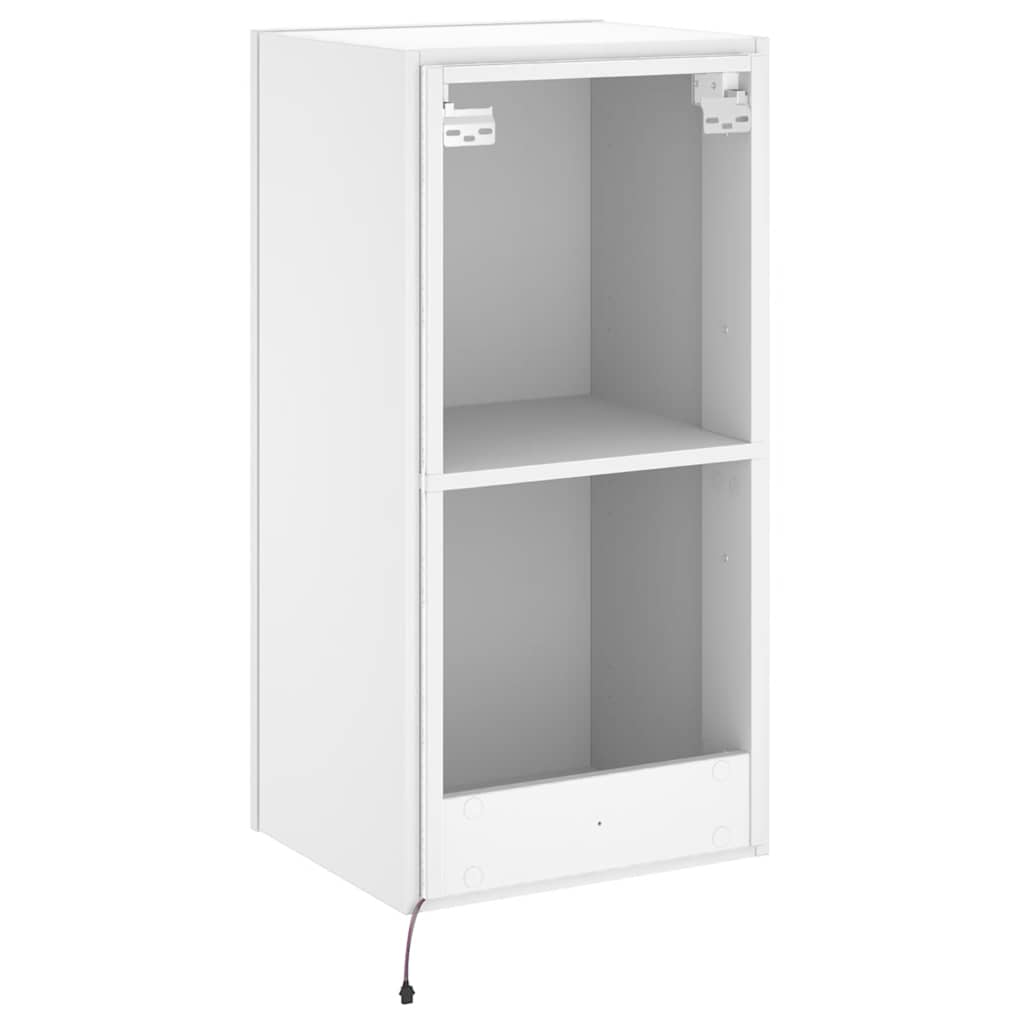 Mobile TV a Parete con Luci LED Bianco 40,5x35x80 cm