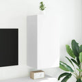 Mobile TV a Parete con Luci LED Bianco 40,5x35x80 cm
