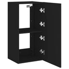 Mobile TV a Parete con Luci LED Nero 40,5x35x80 cm