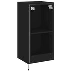 Mobile TV a Parete con Luci LED Nero 40,5x35x80 cm