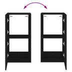 Mobile TV a Parete con Luci LED Nero 40,5x35x80 cm