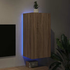 Mobile TV a Parete con Luci LED Rovere Sonoma 40,5x35x80 cm