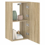 Mobile TV a Parete con Luci LED Rovere Sonoma 40,5x35x80 cm
