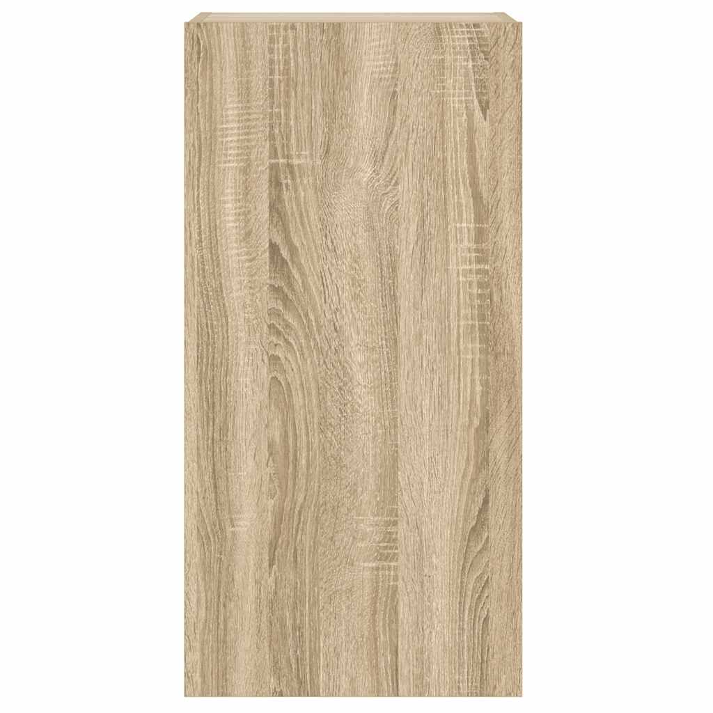 Mobile TV a Parete con Luci LED Rovere Sonoma 40,5x35x80 cm