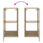 Mobile TV a Parete con Luci LED Rovere Sonoma 40,5x35x80 cm