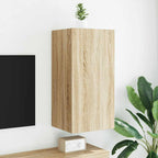 Mobile TV a Parete con Luci LED Rovere Sonoma 40,5x35x80 cm