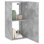 Mobile TV a Parete con Luci LED Grigio Cemento 40,5x35x80 cm