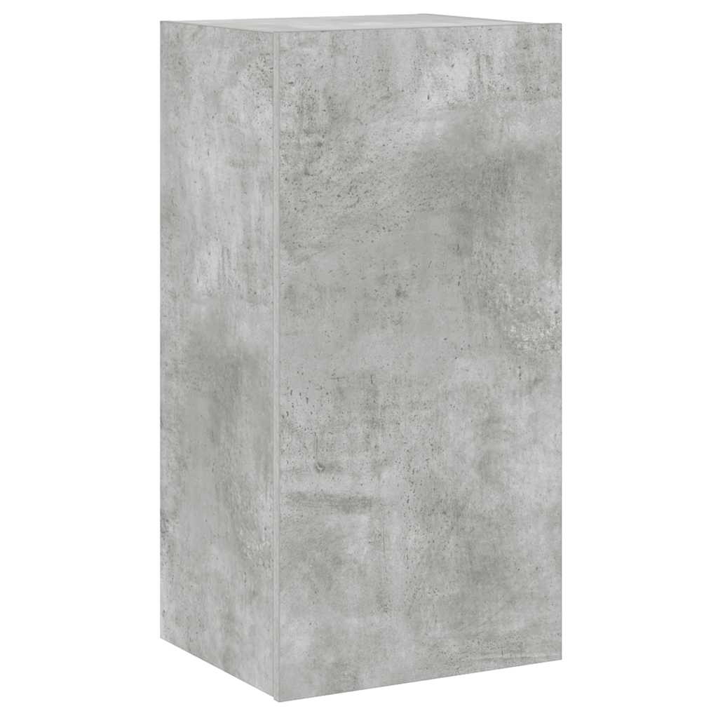 Mobile TV a Parete con Luci LED Grigio Cemento 40,5x35x80 cm