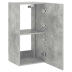 Mobile TV a Parete con Luci LED Grigio Cemento 40,5x35x80 cm