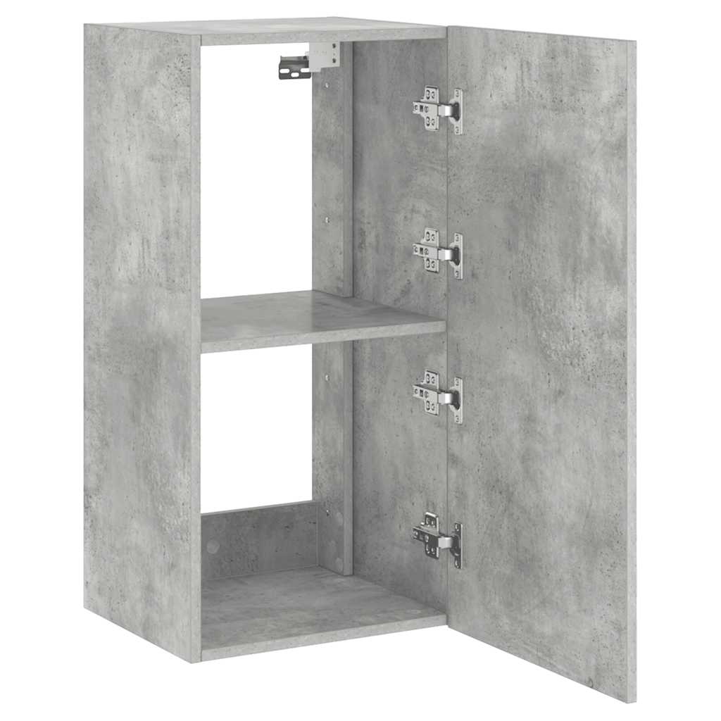 Mobile TV a Parete con Luci LED Grigio Cemento 40,5x35x80 cm