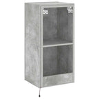 Mobile TV a Parete con Luci LED Grigio Cemento 40,5x35x80 cm